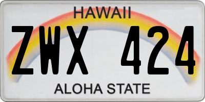 HI license plate ZWX424