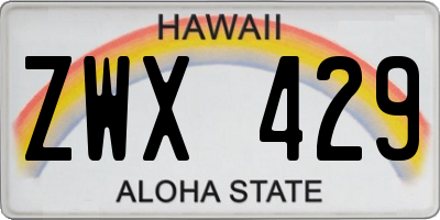 HI license plate ZWX429