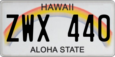 HI license plate ZWX440