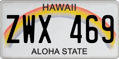 HI license plate ZWX469