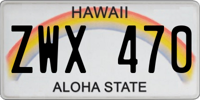 HI license plate ZWX470