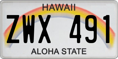 HI license plate ZWX491