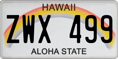 HI license plate ZWX499