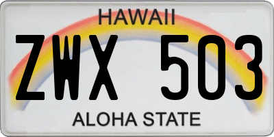 HI license plate ZWX503