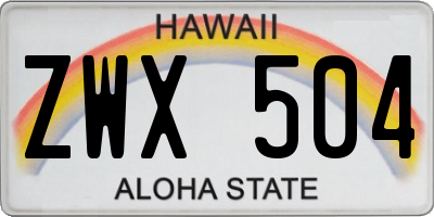 HI license plate ZWX504
