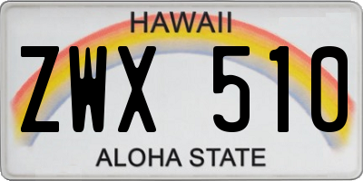 HI license plate ZWX510