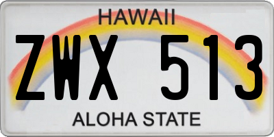 HI license plate ZWX513