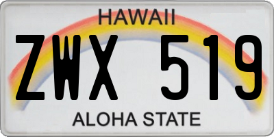 HI license plate ZWX519