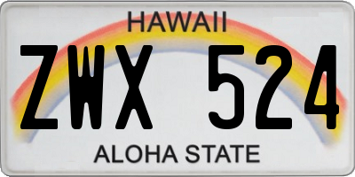 HI license plate ZWX524