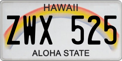 HI license plate ZWX525