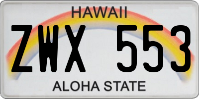HI license plate ZWX553