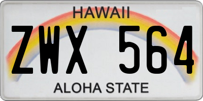 HI license plate ZWX564