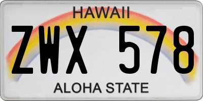 HI license plate ZWX578
