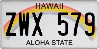 HI license plate ZWX579