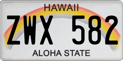 HI license plate ZWX582