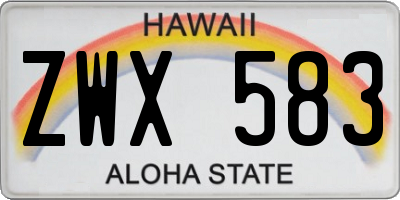 HI license plate ZWX583