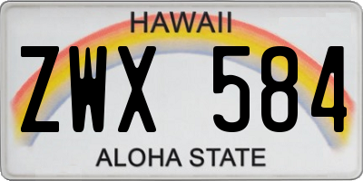 HI license plate ZWX584