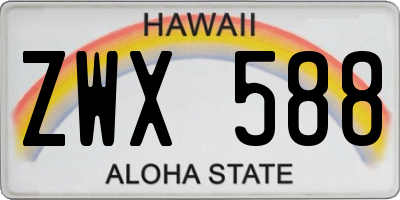 HI license plate ZWX588