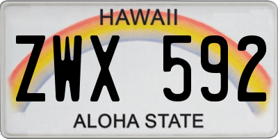 HI license plate ZWX592