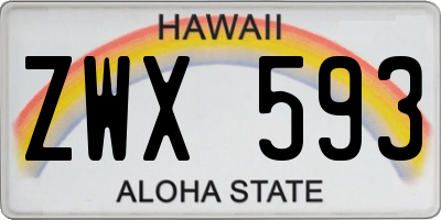 HI license plate ZWX593