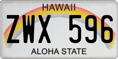 HI license plate ZWX596