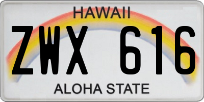 HI license plate ZWX616