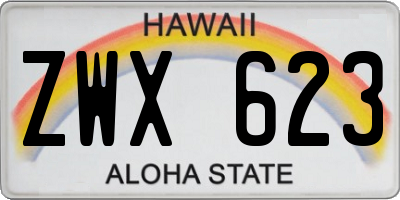 HI license plate ZWX623
