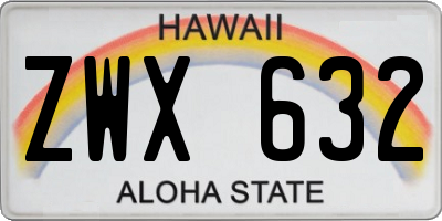 HI license plate ZWX632