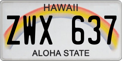 HI license plate ZWX637