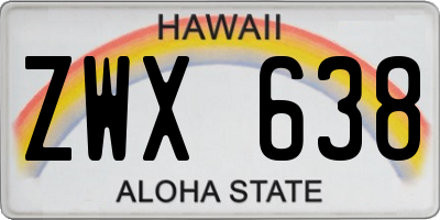 HI license plate ZWX638