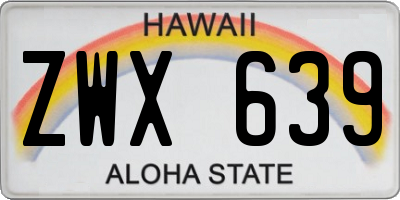 HI license plate ZWX639