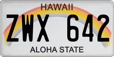 HI license plate ZWX642