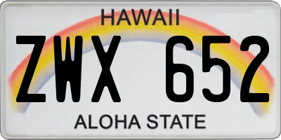 HI license plate ZWX652