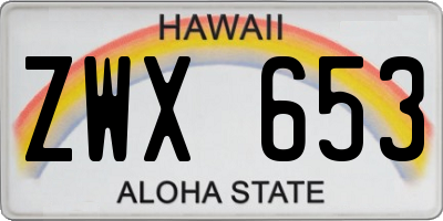 HI license plate ZWX653