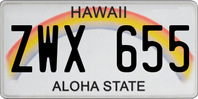 HI license plate ZWX655