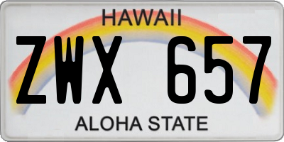 HI license plate ZWX657