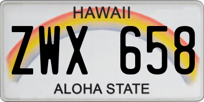 HI license plate ZWX658