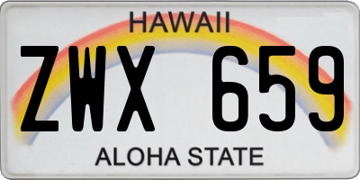 HI license plate ZWX659