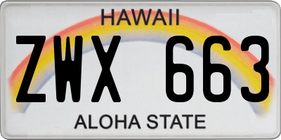HI license plate ZWX663