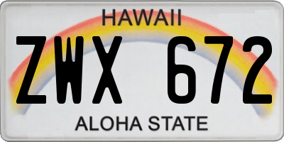 HI license plate ZWX672