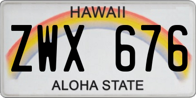 HI license plate ZWX676