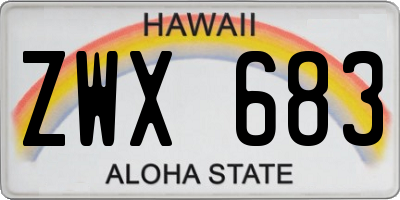 HI license plate ZWX683