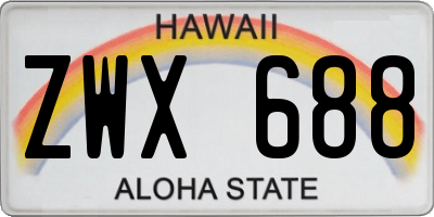 HI license plate ZWX688