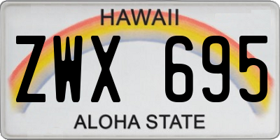 HI license plate ZWX695