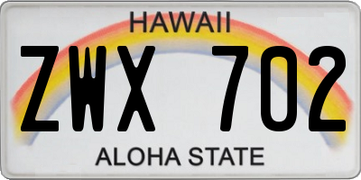 HI license plate ZWX702