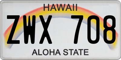 HI license plate ZWX708