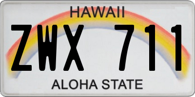 HI license plate ZWX711