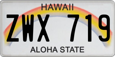 HI license plate ZWX719