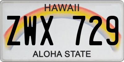 HI license plate ZWX729