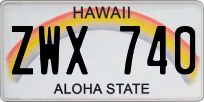 HI license plate ZWX740